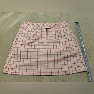 Puma Pink/Red and White Plaid Golf Skirt